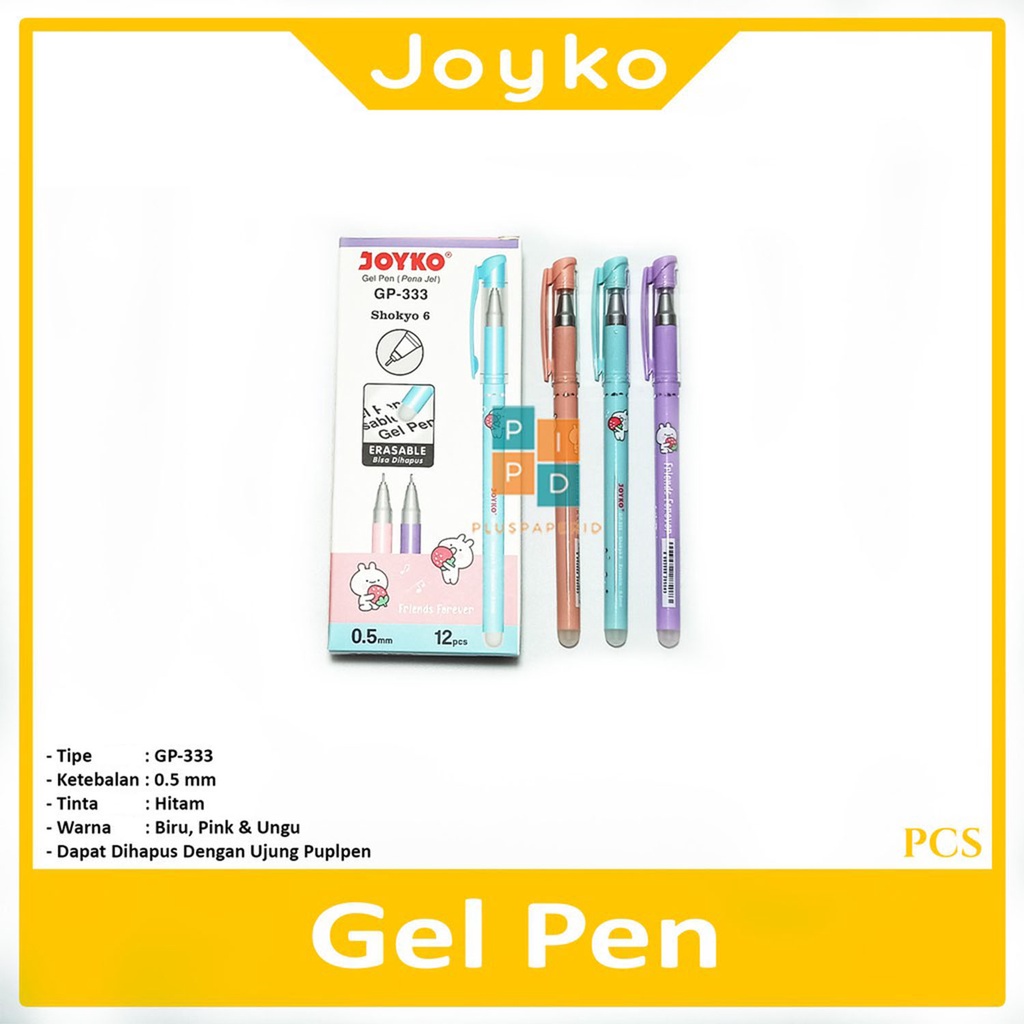 

JOYKO - Gel Pen Shokyo 6 GP-333 Hitam Bisa Dihapus - Pcs