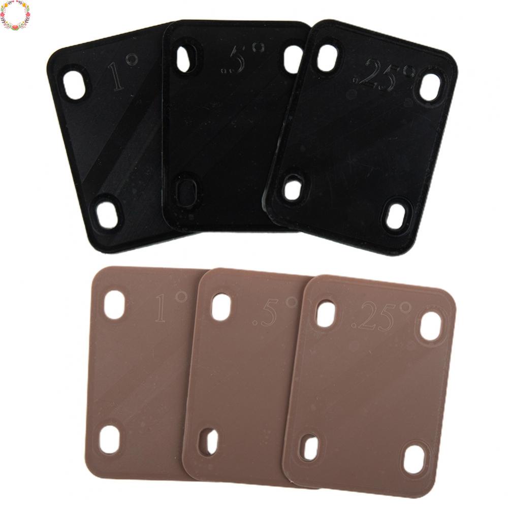 3pcs Shims Leher Gitar Elektrik 0.25 0.5 1derajat neck Plate Replacement Parts Berbahan Plastik Untuk Menyesuaikan Leher Gitar.