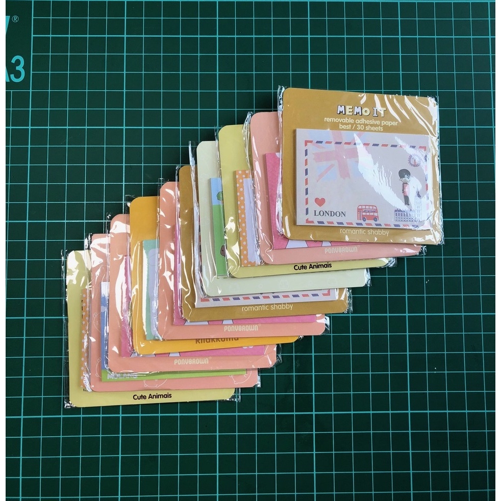 10 Pack / 300 Lembar Kertas Memo Sticky Notes Warna Gambar GM-ST0399