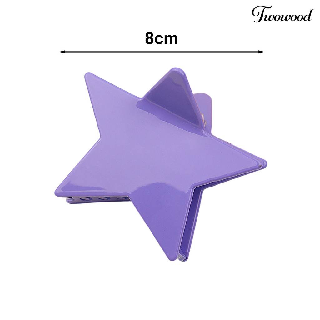 Twowood Hair Clip Sparkling Creative Shape Warna Cerah Manis Gaya Simple Hias Asam Asetat Wanita Styling Rambut Jepit Pentagram Hairpin Untuk Wanita