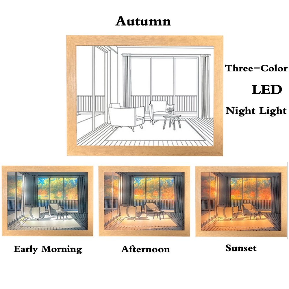 Tiktok 3warna Mural Lampu Pagi Siang Lampu Malam Berubah Dekorasi Rumah Suasana Cahaya Kreatif Lampu Malam