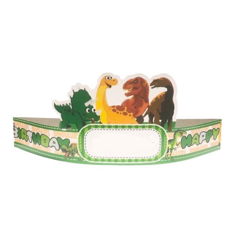 Topi DINOSAURUS 10pcs topi ulang tahun anak dekorasi pesta ulang tahun DINOSAURUS perlengkapan pesta