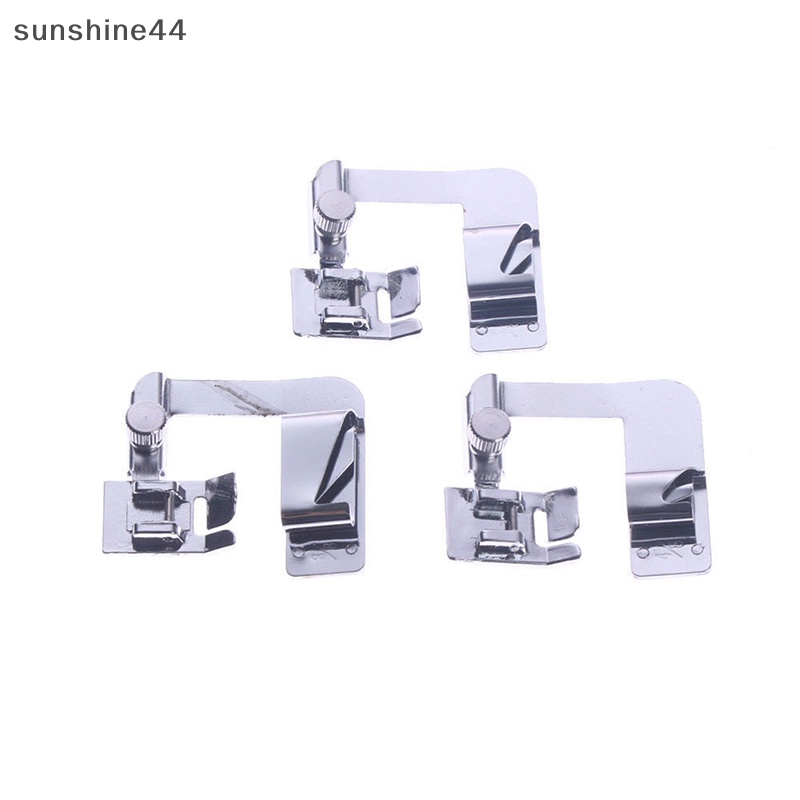 Sunshine 3Pcs Hemming Cloth Strip Presser Foot Mesin Jahit Hemmer Digulung Hem ID