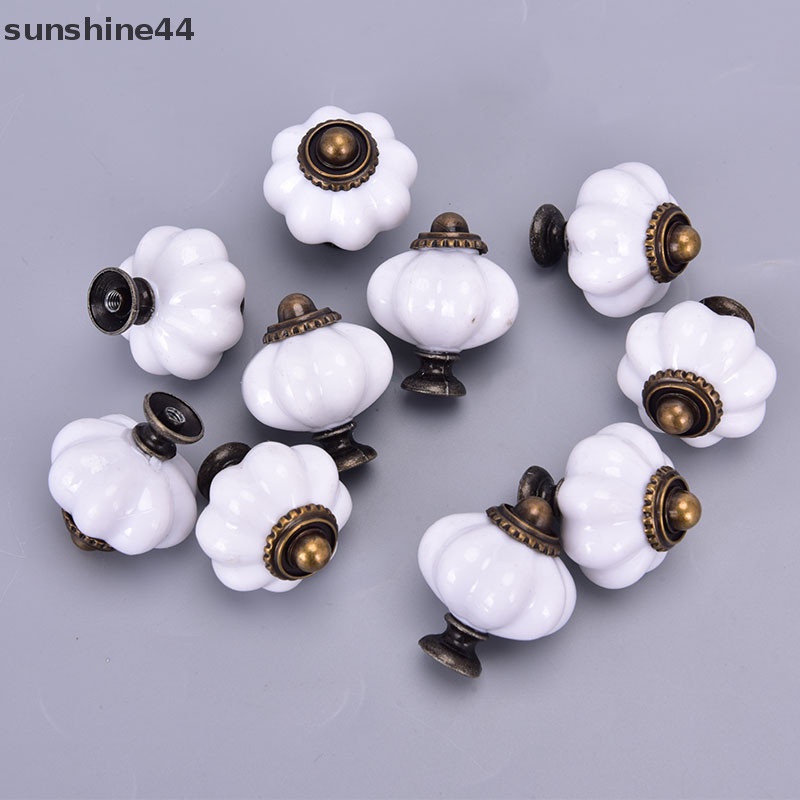 Sunshine 10pcs Vintage Furniture Handle Knob Pintu Laci Lemari Tarikan Handle Pumpkin ID