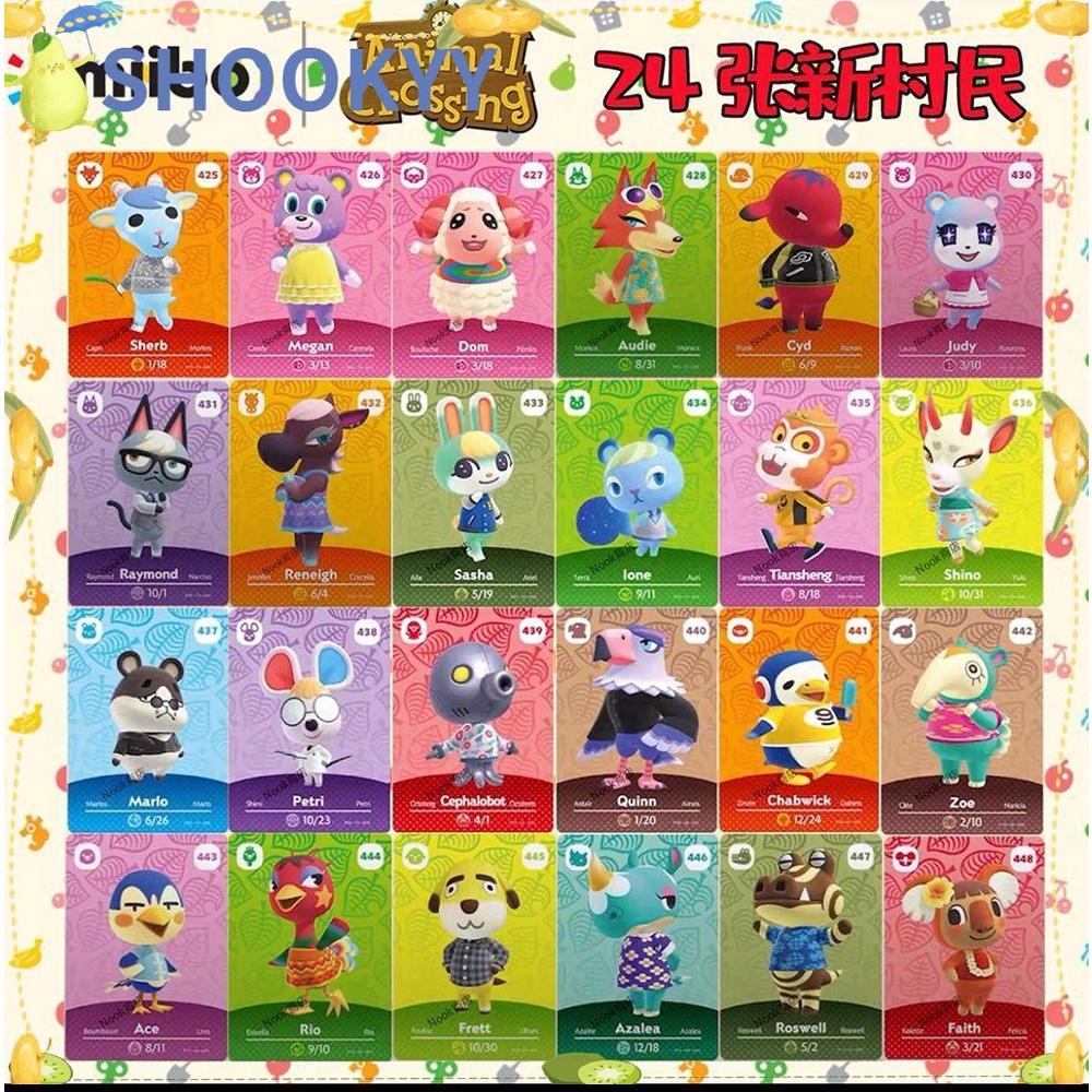 Chookyy Amiibo 49-72 401-448 425-448 Seri 5kartu Undangan Warga Desa Mungil