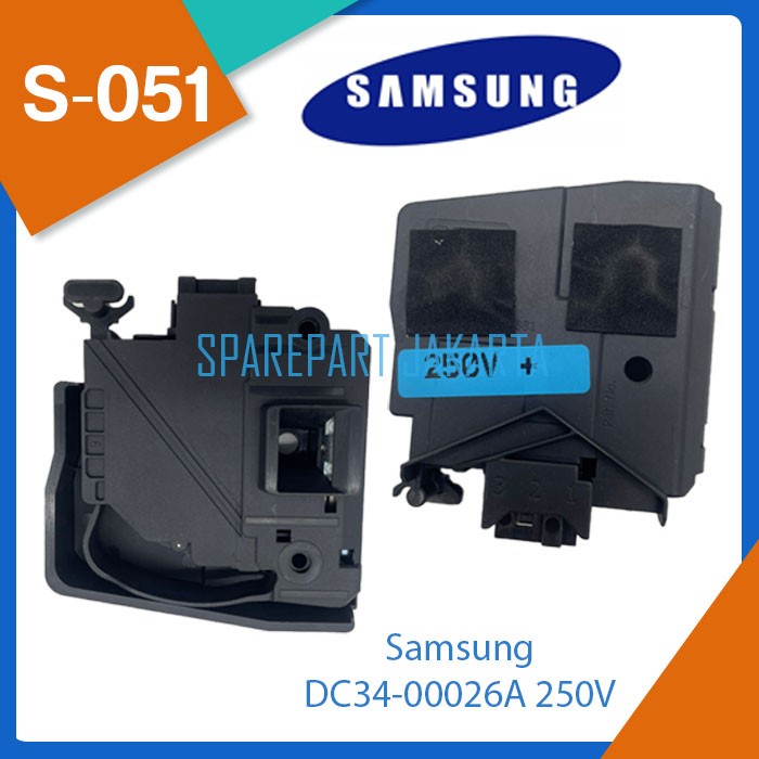 Komponen Sparepart Door lock mesin cuci Samsung DC34-00026A 250V WW85H7410EW, WW85K6410Q