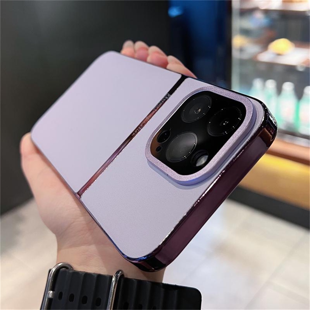 Casing Kulit Mewah iPhone 14 Pro Max14 Plus case iPhone 13 Pro Max Dengan Lensa Pelindung Kamera Tertutup Penuh Perlindungan shock hard back cover