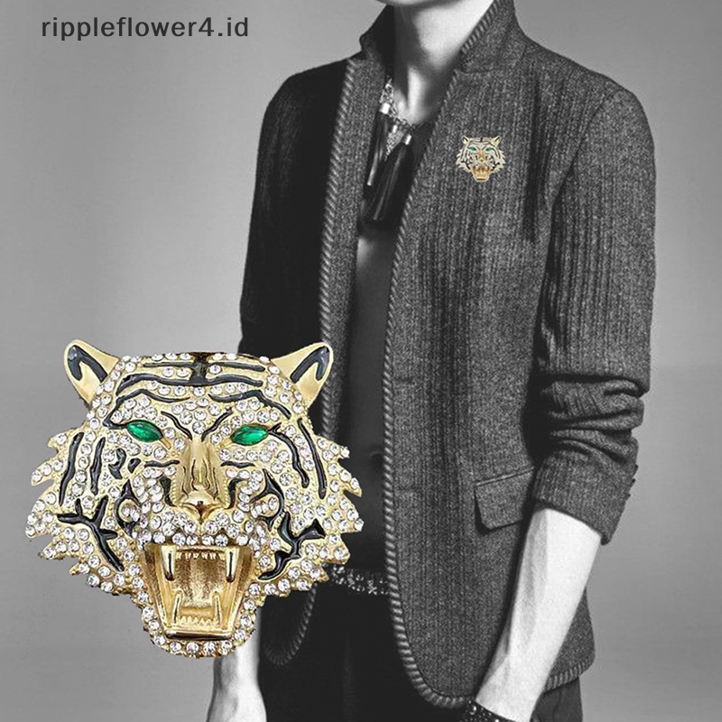 {rippleflower4.id} 1pc Bros Kepala Leopard Macan Tutul Antik Hewan Hidup Bros Pin~