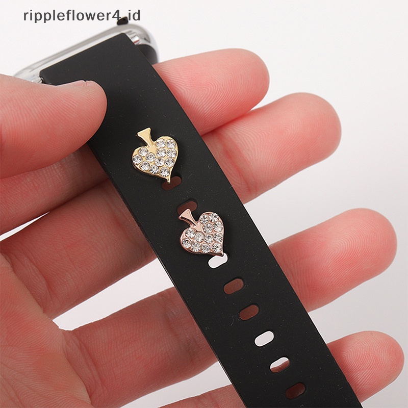 {rippleflower4.id} Kreatif Watch Band Ornamen Bros Wristbelt Cincin Hias Tali Paku Studs~