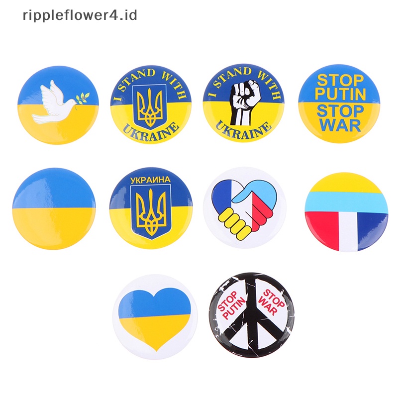 {rippleflower4.id} 1pc Bros Diplomat Ukraina Bendera Negara Pin Kerah Lencana Pin Kerah~