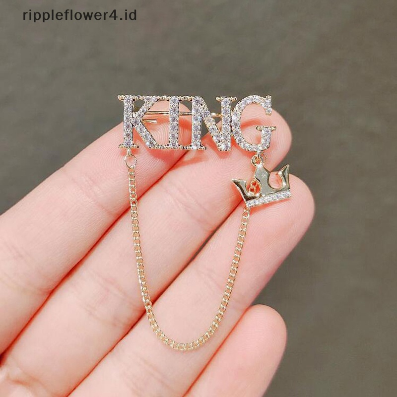 {rippleflower4.id} Berlian Imitasi Bros Perhiasan Aksesoris Hijab Rumbai Kerah Pin Jas Kemeja Kerah Lencana Korsase Bros~
