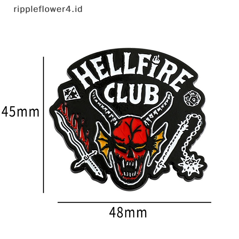 {rippleflower4.id} Hellfire Club Stranger Things Pin Lencana Bros Acara Kerah Pin Kostum Aksesoris Hadiah~