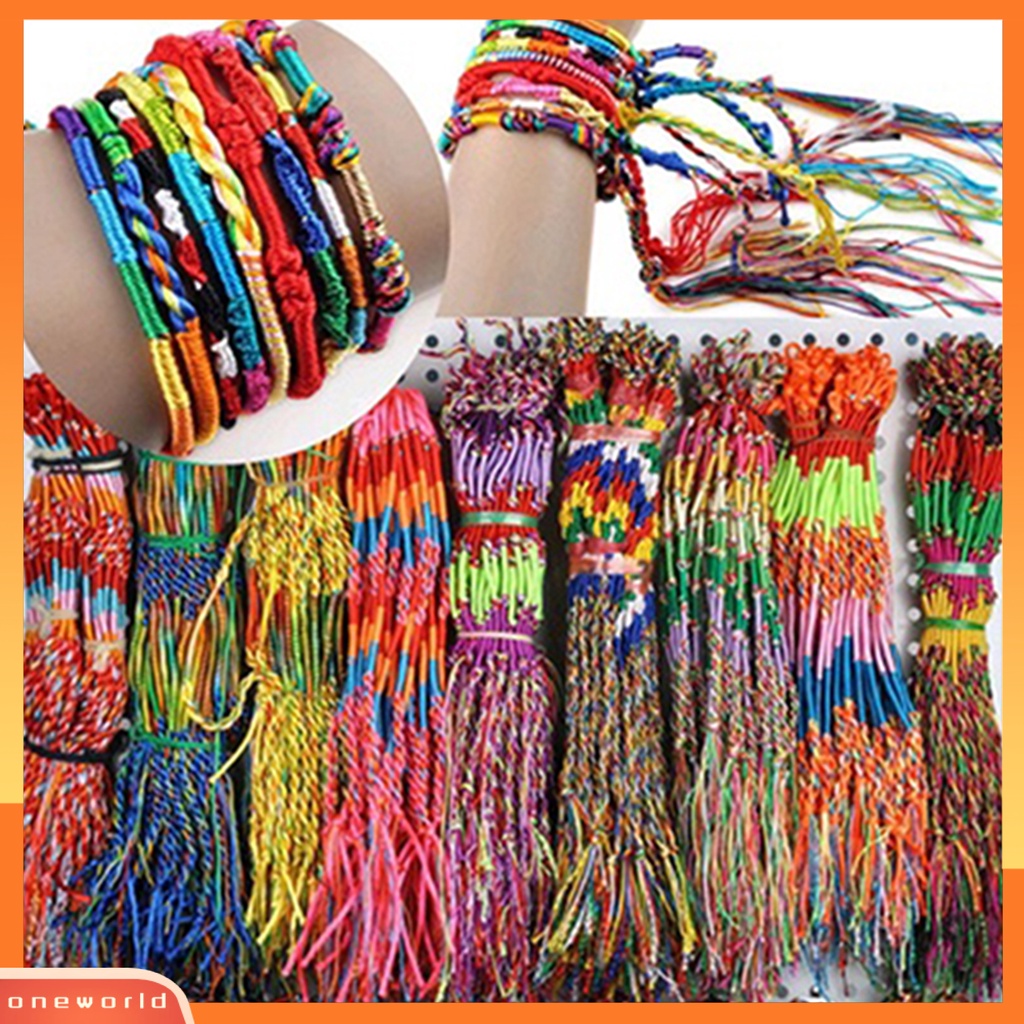 [WOD] 20pcs Gelang Rajut Helai Fashion Cord Multicolor Bracelets Untuk Club