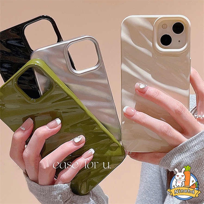 Casing iPhone Motif Gelombang Lipit Mewah Kompatibel Untuk Iphone14 13 12 11 Pro Max X Xr Xs Max 8 7 6 6s Plus SE 2020kualitas Tinggi Casing Ponsel Tpu Lembut Shockproof Case Sarung Handphone
