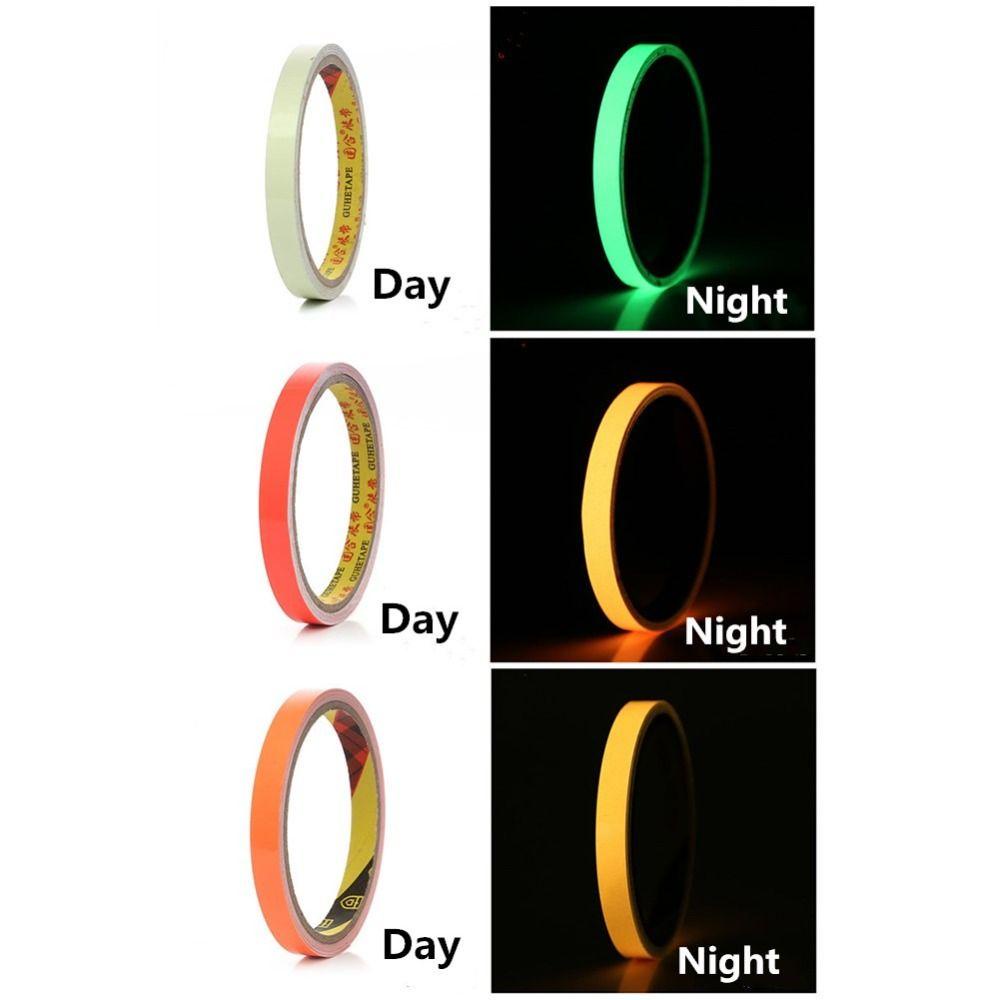 TOP 6pcs Glow Tape 60ft Total Lantai Panjang, Steps Mark Warna-Warni Terang Untuk Teater, Stage Luminous Tape