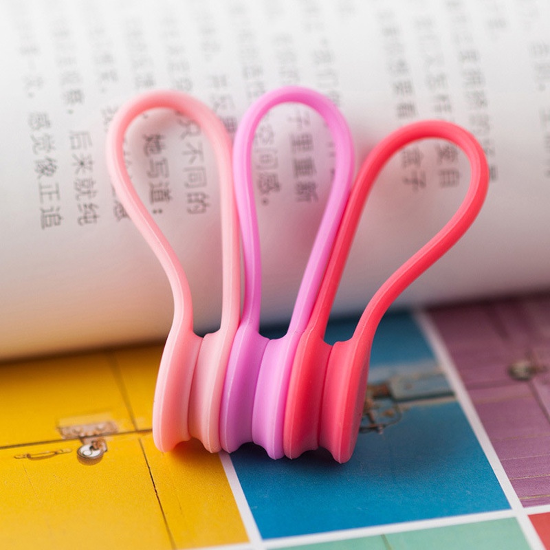 3pcs /set Hub Pembungkus Earphone Magnet Silikon Multicolor Untuk Mouse Headphone Earphone Mobil Kabel Holder