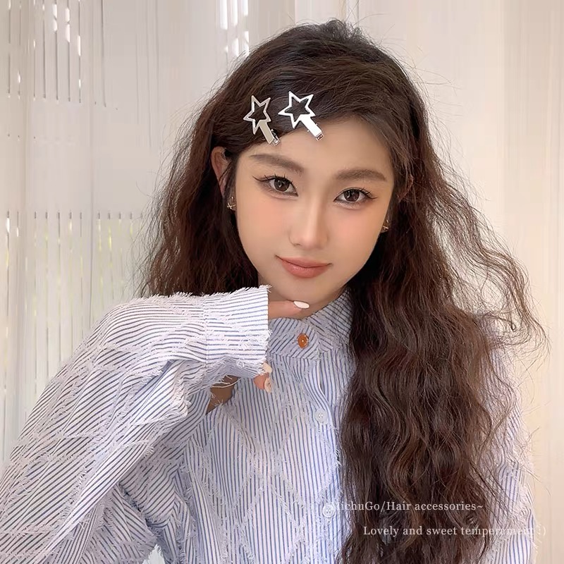 Super Populer Seri Bintang Logam Duckbill Sisi Klip Poni Jepit Rambut Influencer Aksesoris Rambut