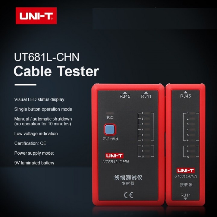 13 UNI-T UT681L - Alat Scan dan Tes Kabel Jaringan Ethernet RJ11 RJ45