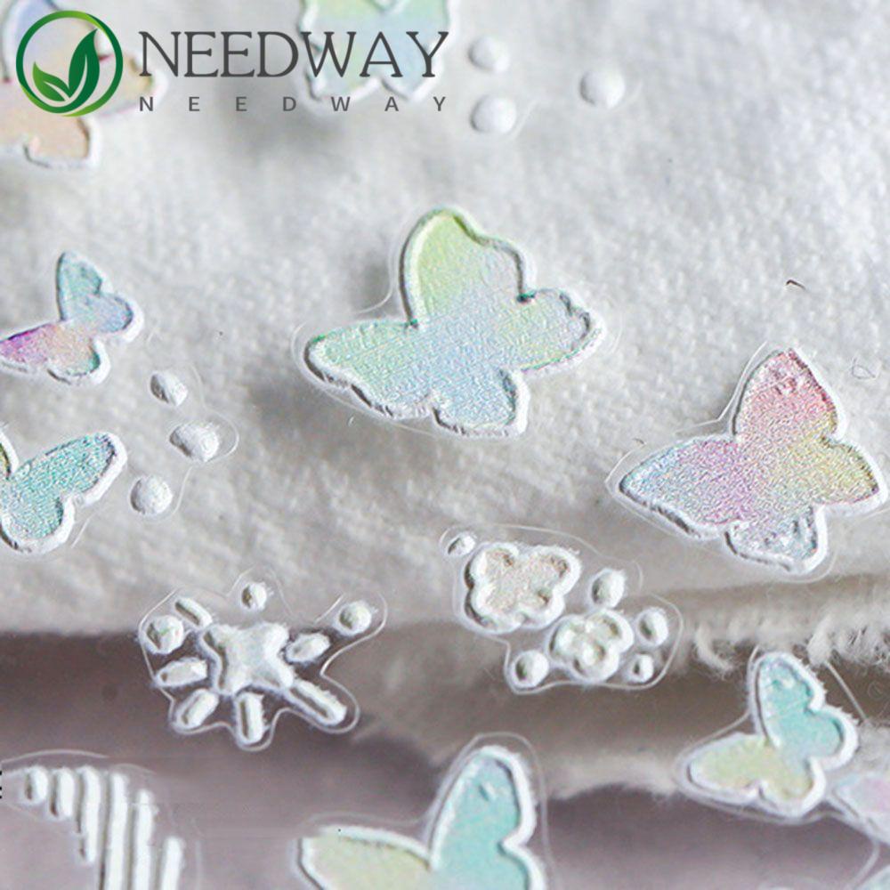 Needway   Butterfly Nail Art Stiker INS Style Korea Bulan Bintang Gradien Kupu-Kupu Aplikasi Manikur Aksesoris