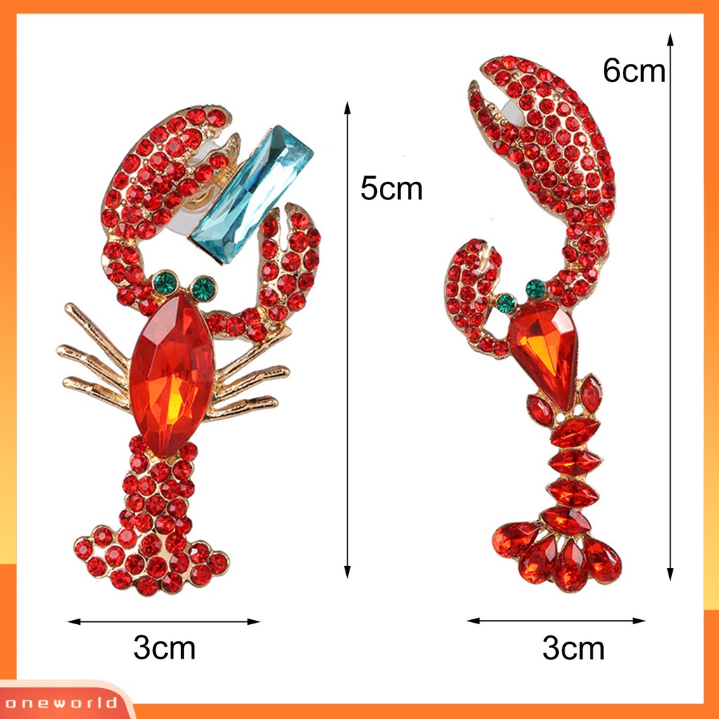 [WOD] Anting Menjuntai Kreatif Berlian Imitasi Hidup Lucu Lobster Sexy Eardrop Untuk Hadiah