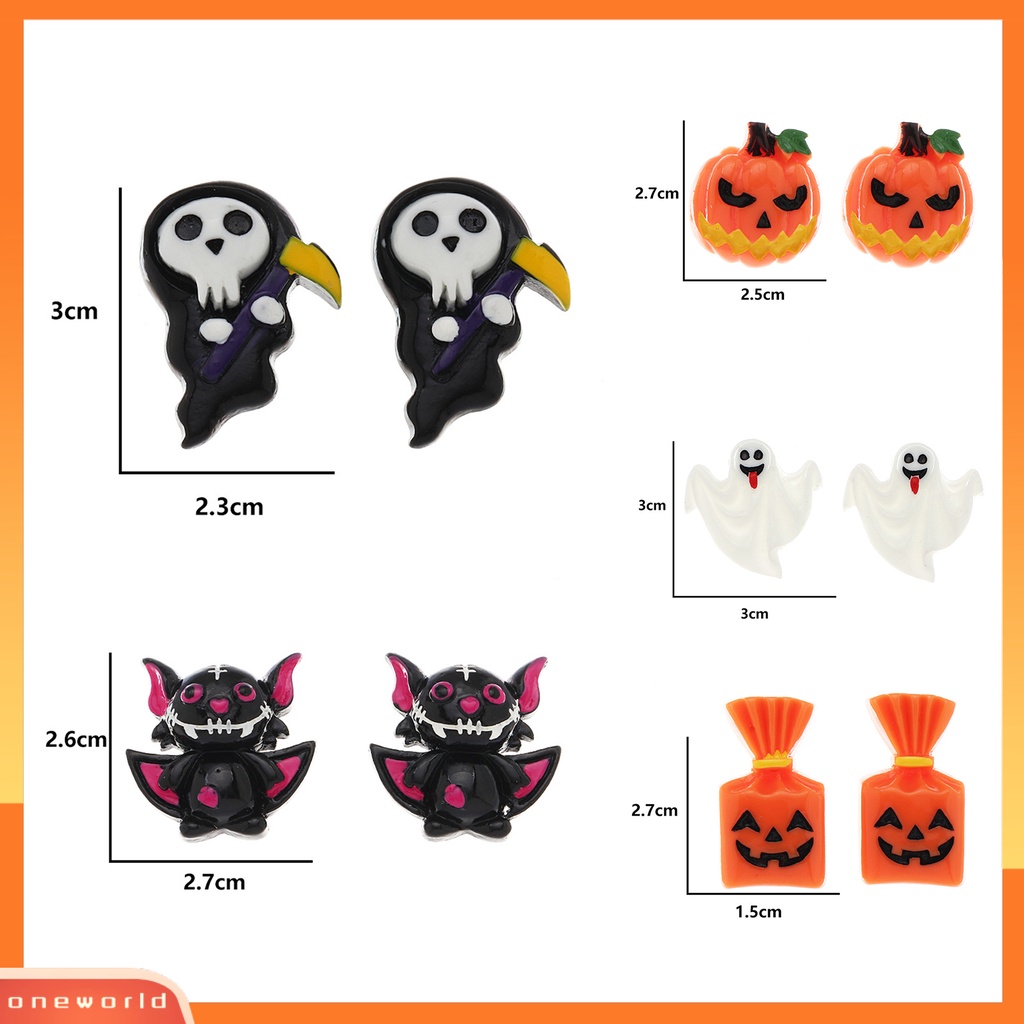 [WOD] 1pasang Stud Telinga Bentuk Labu Yang Indah Gaya Halloween Sentuhan Meriah Stud Telinga Fashion Bahan Plastik Untuk Pesta