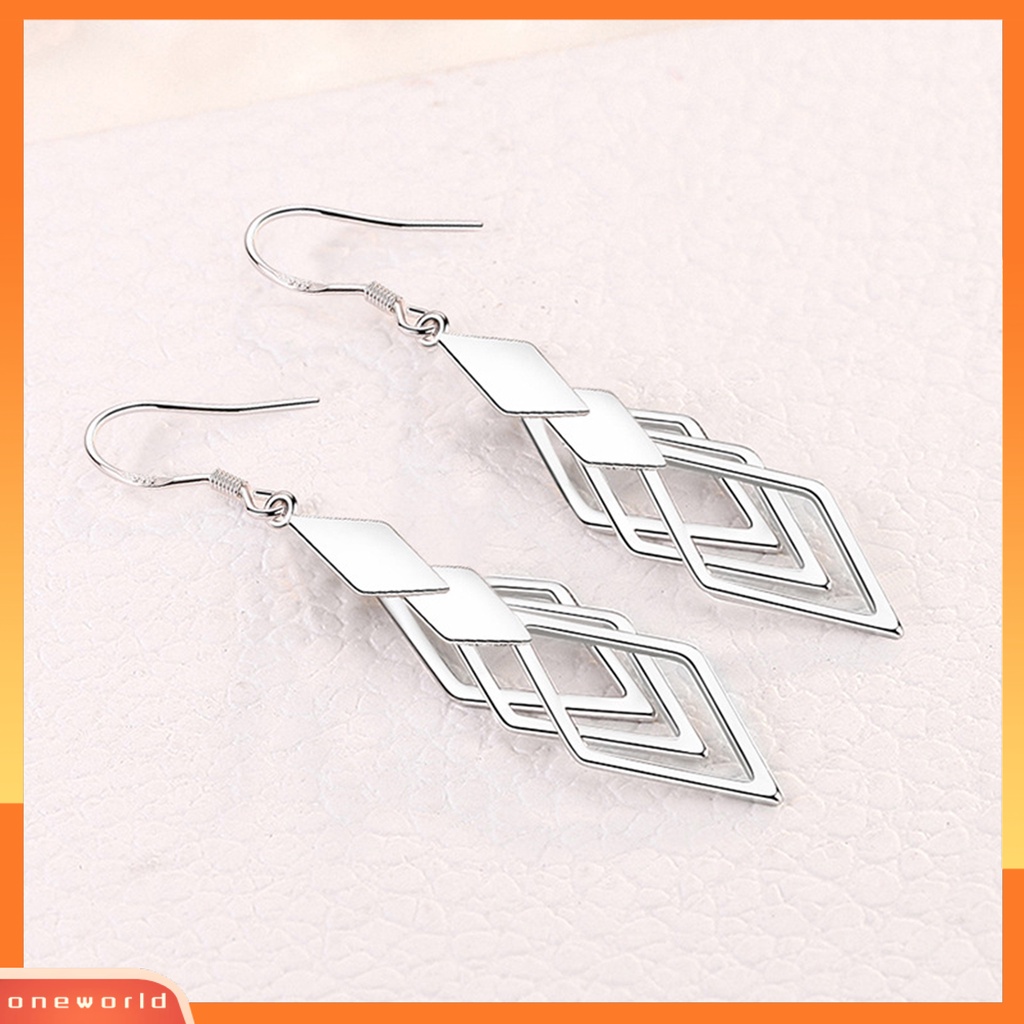 [WOD] 1pasang Anting Wanita Warna Solid Semua Pertandingan Aksesori Berongga Keluar Anting Menjuntai Untuk Rumah