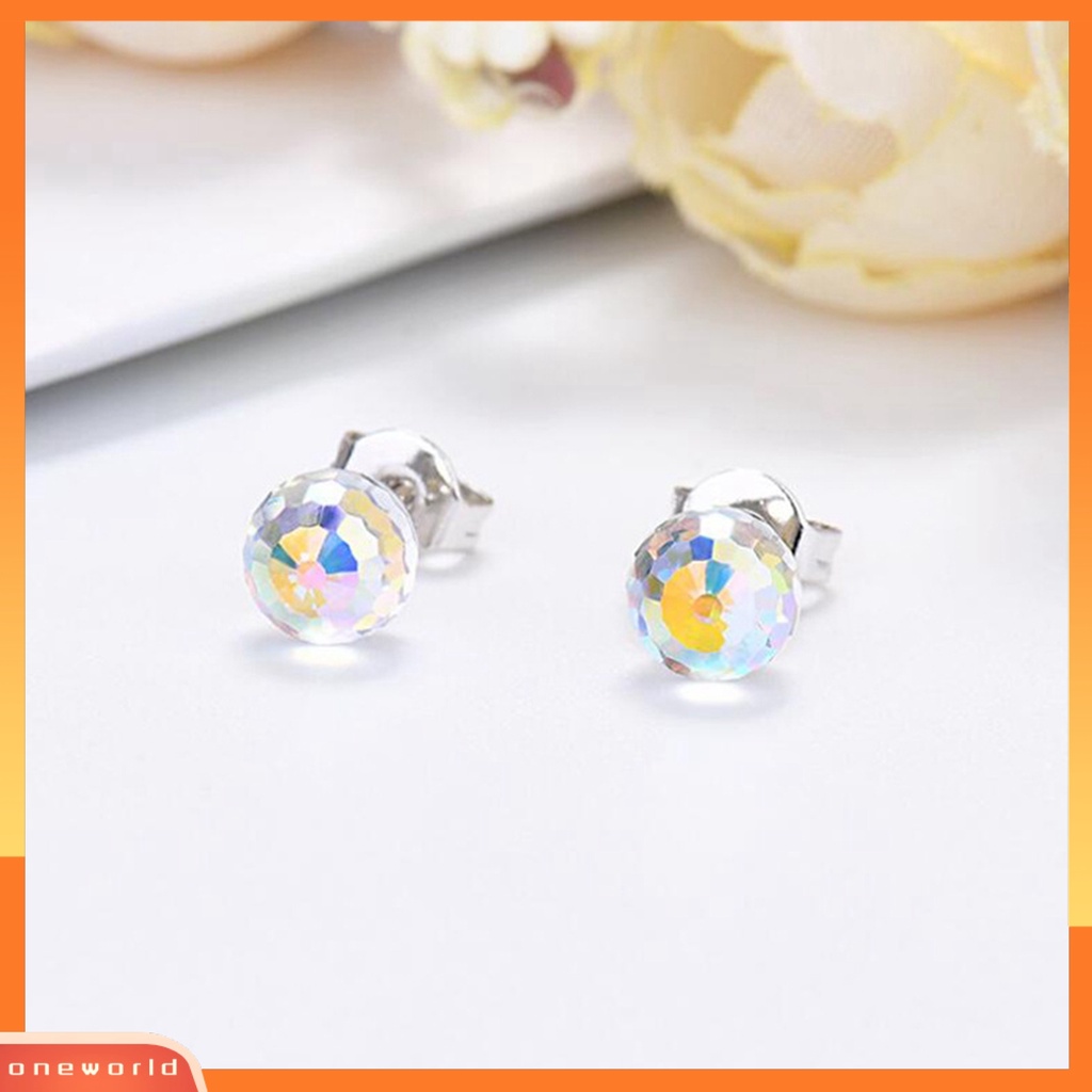 [WOD] Fashion Wanita Desain Bola Kristal Imitasi Ear Stud Earrings Perhiasan Hadiah Aksesori