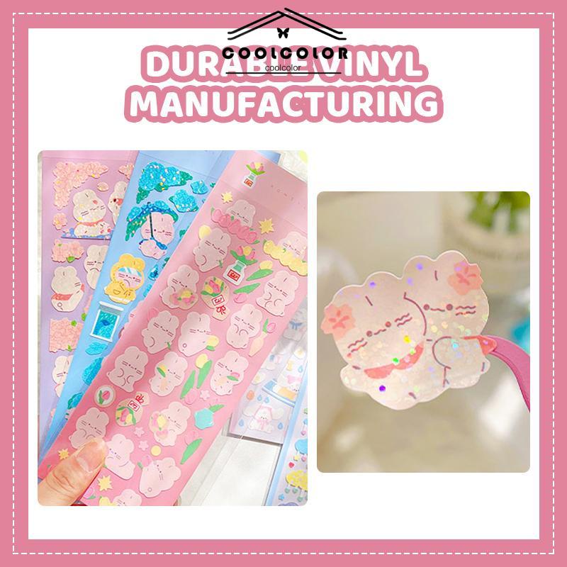 COD❤️Stiker Buku Tempel Dekorasi Kartun Pola Kecil Gadis Anak Stiker Kelinci Lucu Manis- cl