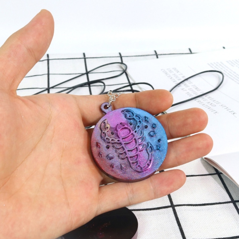 Siy 12stelasi Cetakan Silikon DIY Gantungan Kunci Liontin Alat Cetakan Pengecoran Resin