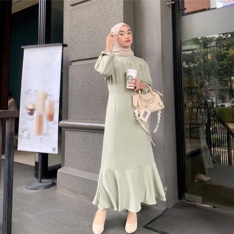 BEFAST - ZRD DRESS MAXY SYANI / Hyejin Dress Korean Look / LongDress Wanita Terbaru / Fashion Wanita Kondanga Wanita Hijab Style / Pakaian Casual Kekinian Remaja ABG / LongDress Polos Lengan Panjang / Termurah