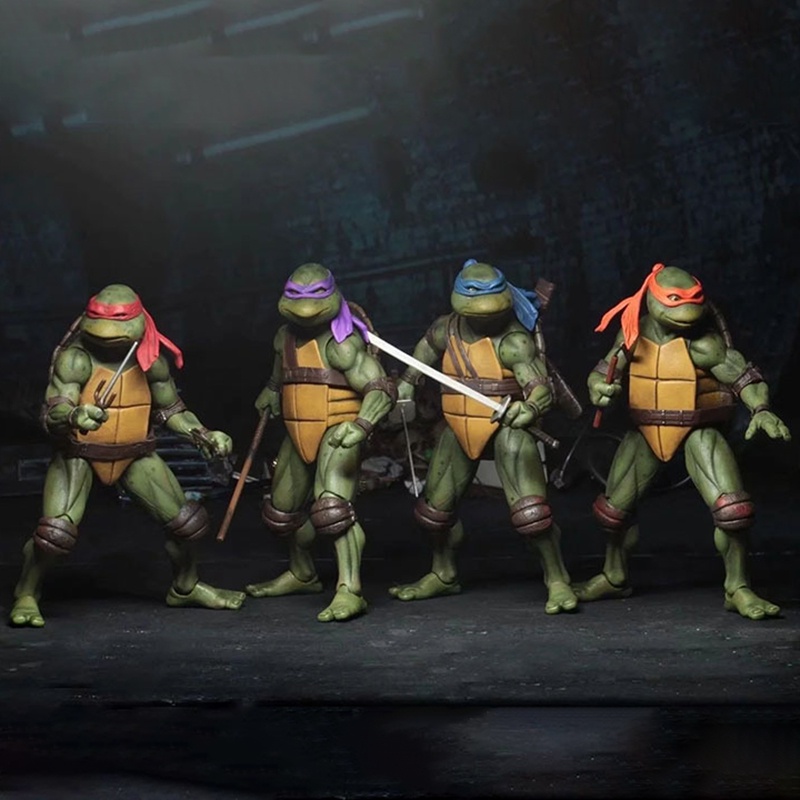 Neca TMNT Remaja Mutan Ninja Turtle Raphael Da Vinci Michelangelo Donatello Action Figure Model Mainan Sendi Mainan Boneka Bergerak