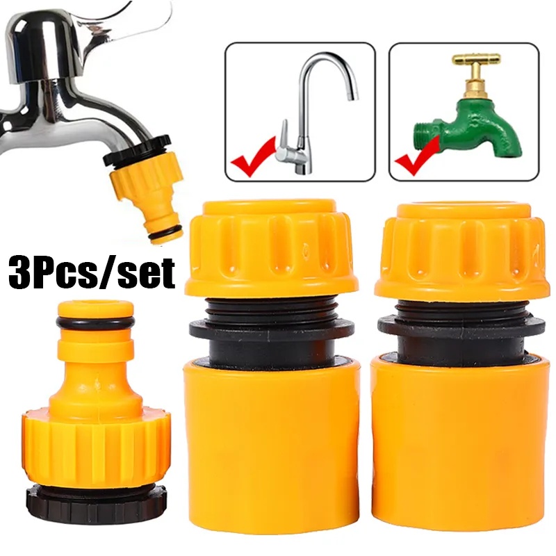 Konektor Selang Irigasi Taman/Sambungan Pipa Air Cuci Mobil Serbaguna/3-Piece Set Adaptor Air Quick Tap/Cocok Untuk Adaptor Kran 3per4 &quot;Dan1 /2&quot;