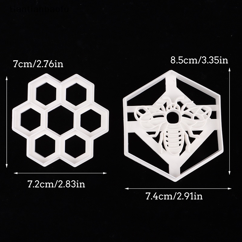 [tiantianbaofu] Honeycomb Cookie Cutter Serangga Honeybee Pattern Fondant Biskuit Embosser Cetakan Butik