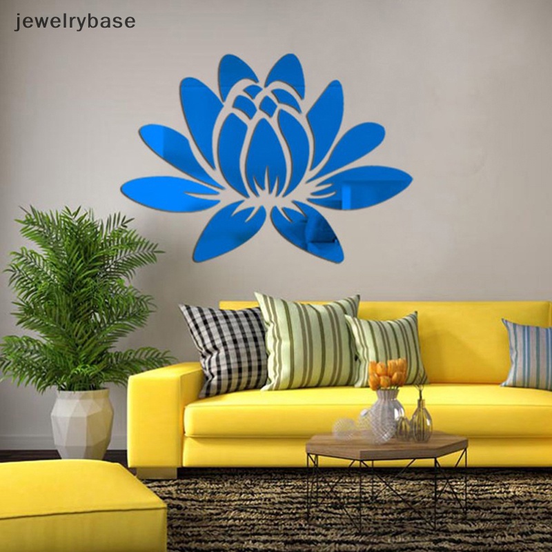 [jewelrybase] 3d Cermin Teratai Stiker Dinding Removable Acrylic Mural Decal Rumah Kamar DIY Dekorasi Butik