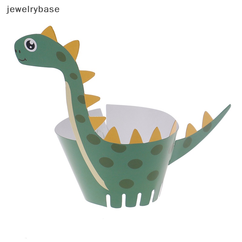 [jewelrybase] Dinosaur Cupcake Wrappers Toppers Jungle Safari Party Pesta Ulang Tahun Dekorasi Butik