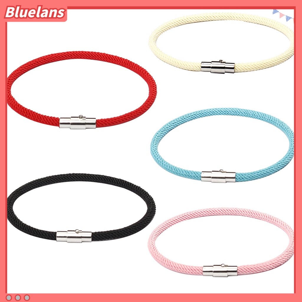 [BLS] Gelang Pasangan Warna Solid Gesper Tali Nilon Perhiasan Pasangan Keberuntungan Untuk Pesta