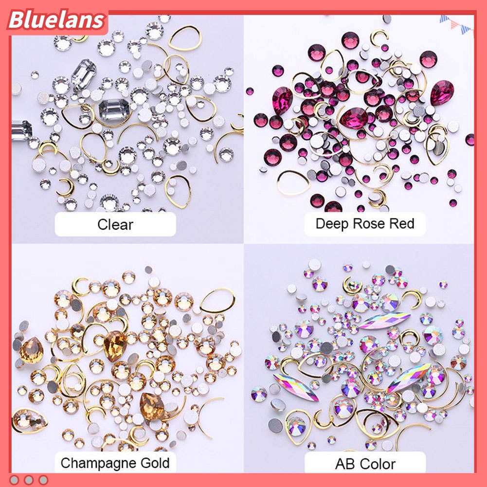 [BLM] Glitter Berlian Imitasi Geometris Alloy Nail Art 3D Dekorasi Manicure Alat Kecantikan