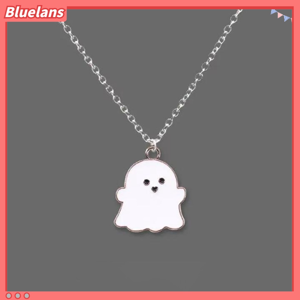 [BLS] All Match Rantai Klavikula Elegan Simple Dress Up Kalung Liontin Motif Hantu Unik Untuk Hari Valentine