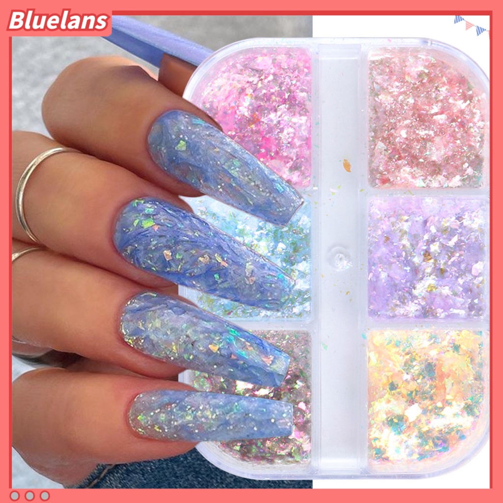 [BLM] 1kotak Paku Sequin Shiny Vibrant Color Plastik Campur DIY Paku Glitters Sequin Manicures Designs Perlengkapan Kuku