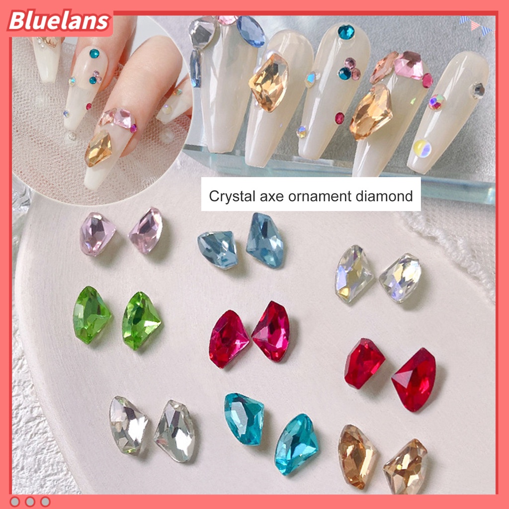 [BLM] 10pcs Nail Art Rhinestones Halus Efek 3D Glittery Mewah DIY Nail Art Mix Color Dekorasi Rhinestones Untuk Nail Art Belajar