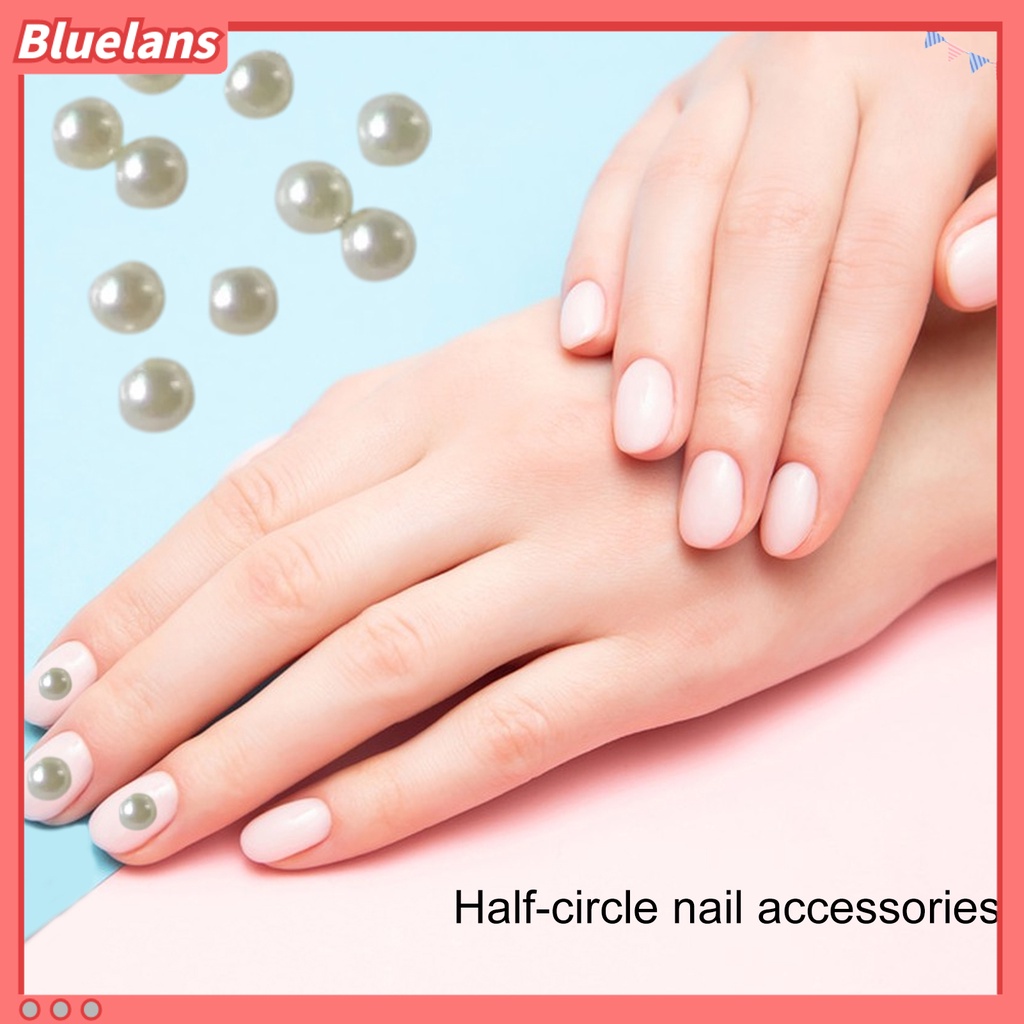 [BLM] 1tas Nail Art Dekorasi Gaya Jepang Tiga Dimensi DIY Mini Setengah Bulat Faux Pearl Nail Charms Untuk Manicurist