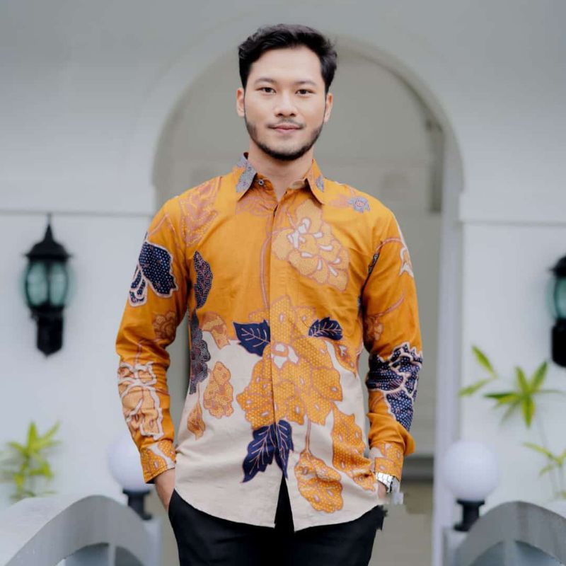 KEMEJA BATIK SPESIAL WARNA KUNING/YELLOW SERIES New Arrival Distro Batik Pria Bordir Sogan Batikaf bn