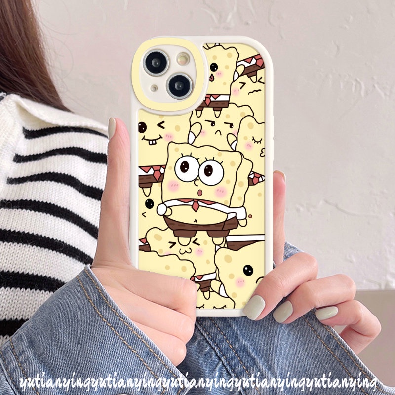 Cute Patrick Star Soft Tpu Back Case Kompatibel Untuk iPhone XR XS X Max 7plus 7 6 8 6s plus 11 13 12 14 Pro Max SE 2020 Kartun SpongeBob SquarePants Pasangan Ponsel Cover