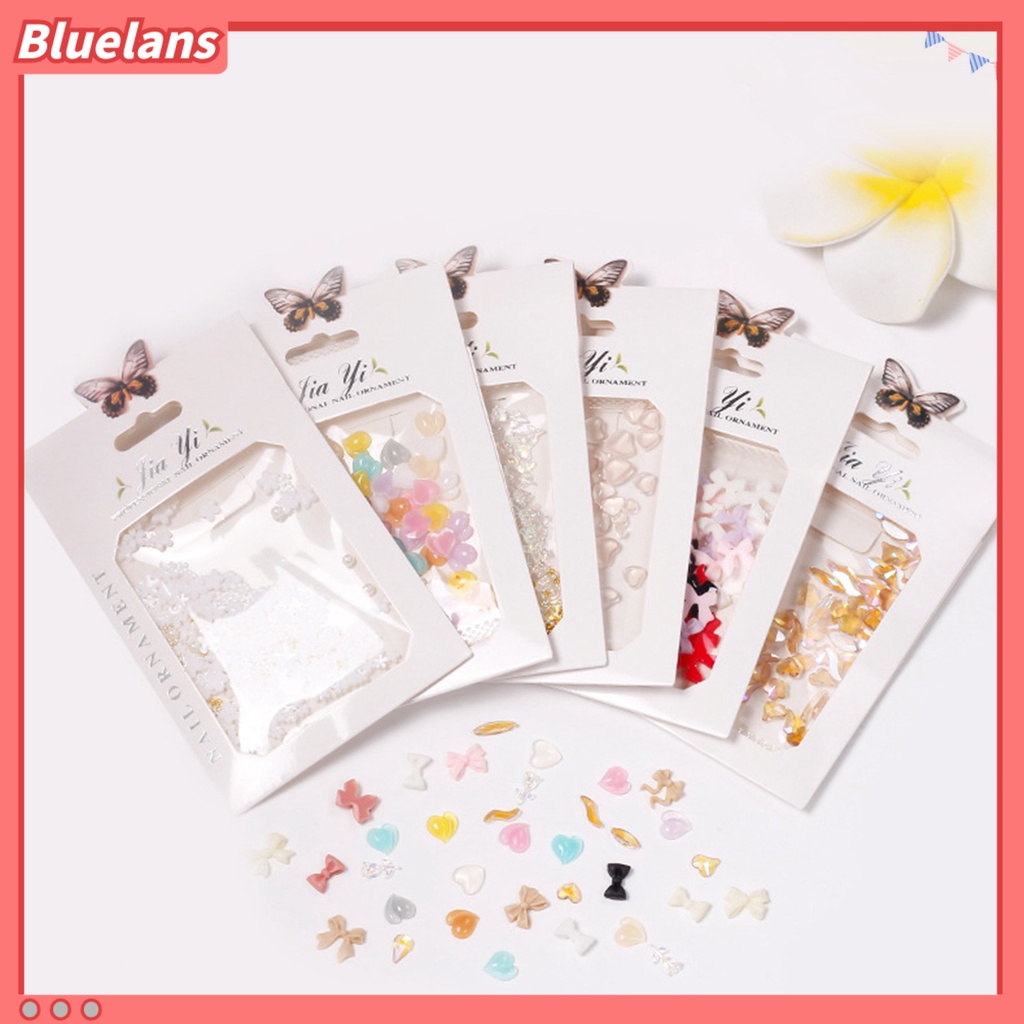 [BLM] 50pcs /Bag Pesona Nail Art Removable Non-drop Tidak Luntur Anti Gores Mudah Menempel Efek 3D Manikur Ornamen Kuku Salon Supply