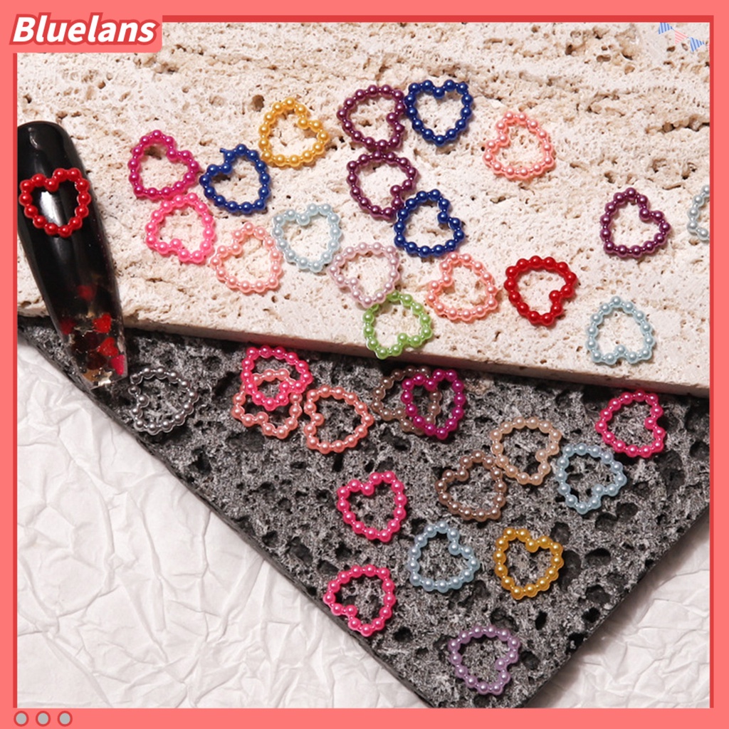 [BLM] 50pcs Kuku Jantung Dekorasi Gloss Tiga Dimensi Tidak Luntur Desain Berongga DIY Kuku Mutiara Imitasi Pesona Manikur Desain Manicure Store Supply