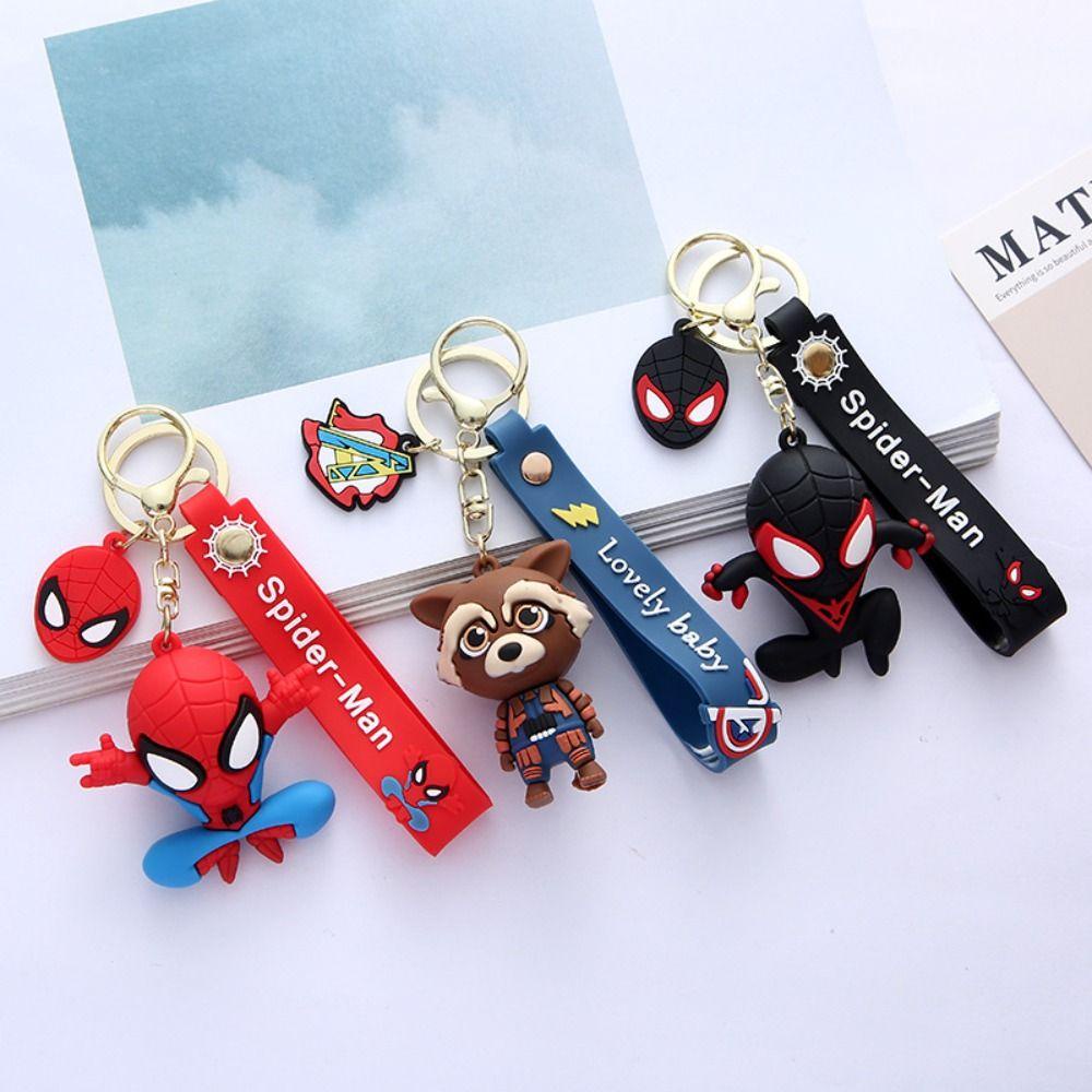 Lanfy Galaxy Guard Gantungan Kunci Lucu Kreatif Key Ring Tokoh Anime Groot Fun Decorative Soft Rubber Marvel Keyring