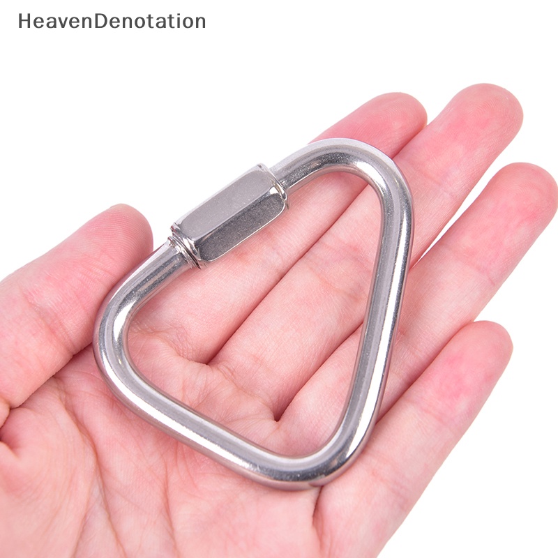 [HeavenDenotation] Segitiga Carabiner Stainless Steel Gantungan Kunci Snap Clip Hook Buckle Screw Lock HDV