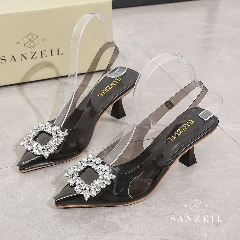 3494 Sanzeil Ella - Heels Wanita Transparan 5cm Terbaru BISA COD