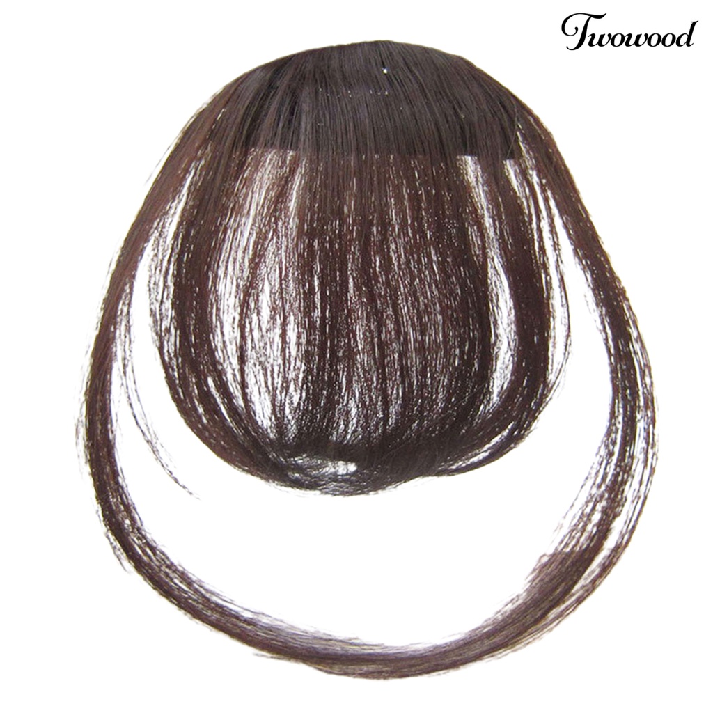 Twowood Wig Bang Ultra Tipis Ekstensi Rambut Serat Suhu Tinggi Pendek Fashion Sopak Fringe Untuk Wanita