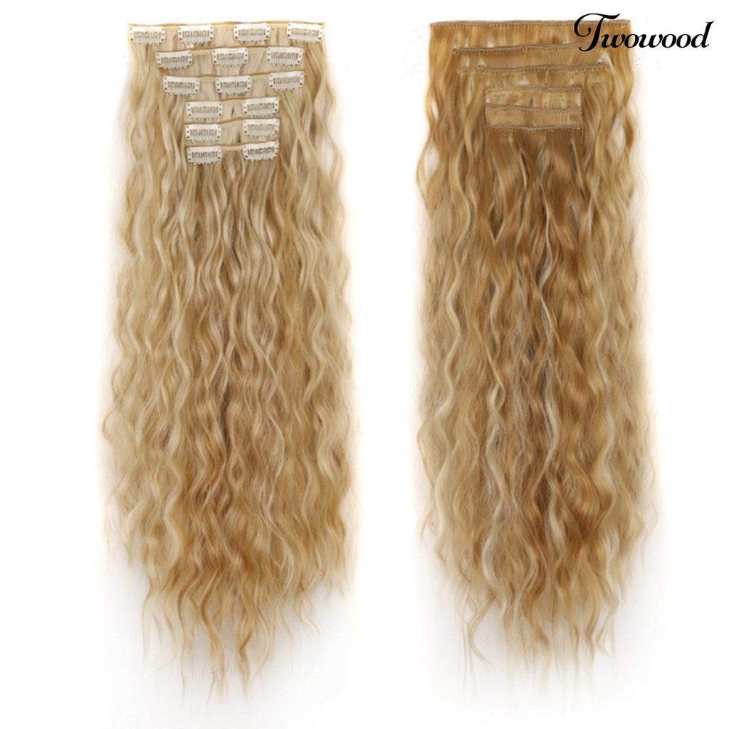 Twowood Ladies Wig Natural Look Nyaman Dipakai Berbulu Tanpa Jejak Menebal Rambut Realistis Ekstensi Rambut Wanita Panjang Keriting Wig Potongan Aksesoris Rambut